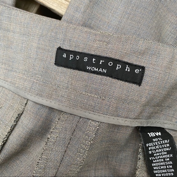 Apostrophe woman gray dress formal pants plus 18w - Picture 5 of 8